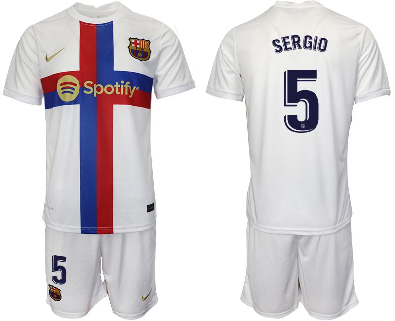 Men 2022-2023 Club Barcelona white away 5 Soccer Jersey